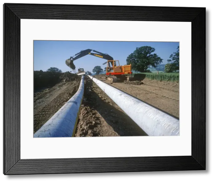 Framed Print : Laying atural gas pipeline in AONB near Winchcombe UK Framed Print : Laying atural gas pipeline in AONB near Winchcombe UK