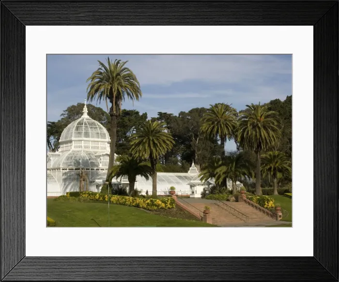 Framed Print : Conservatory - Greenhouseof flowers, based on greenhouse at Kew Gardens. San Francisco Golden Gate Park, USA Framed Print : Conservatory - Greenhouseof flowers, based on greenhouse at Kew Gardens. San Francisco Golden Gate Park, USA
