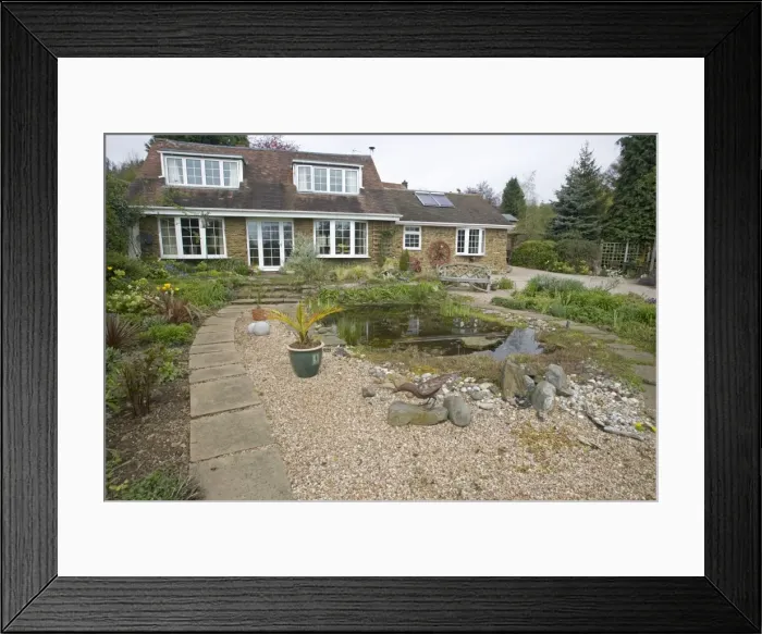 Framed Print : Garden pond Worcestershire UK Framed Print : Garden pond Worcestershire UK