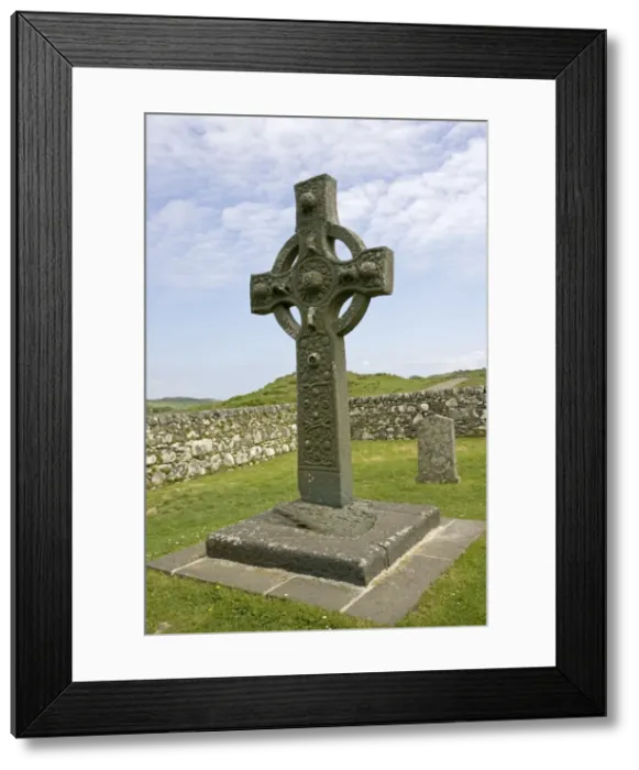 Framed Print : Ancient eighth century carved celtic stone cross Kidalton Isle of Islay Scotland UK Framed Print : Ancient eighth century carved celtic stone cross Kidalton Isle of Islay Scotland UK