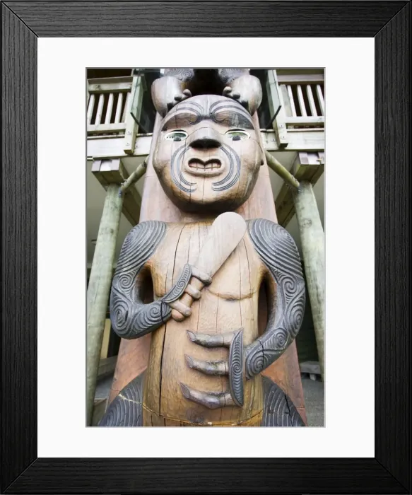 Framed Print : Maori totem - carving. Arataki Nature Centre Waitakere Ranges - Auckland - New Zealand Framed Print : Maori totem - carving. Arataki Nature Centre Waitakere Ranges - Auckland - New Zealand