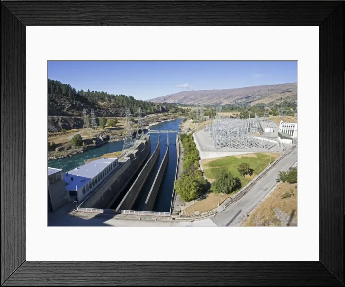 Framed Print : Dam - View of Roxburgh Dam New Zealands earliest hydroelectric dam built between 1949 and 1956 on the Clutha river South Island. The eight unit power station now has a capacity of 320 MW Framed Print : Dam - View of Roxburgh Dam New Zealands earliest hydroelectric dam built between 1949 and 1956 on the Clutha river South Island. The eight unit power station now has a capacity of 320 MW