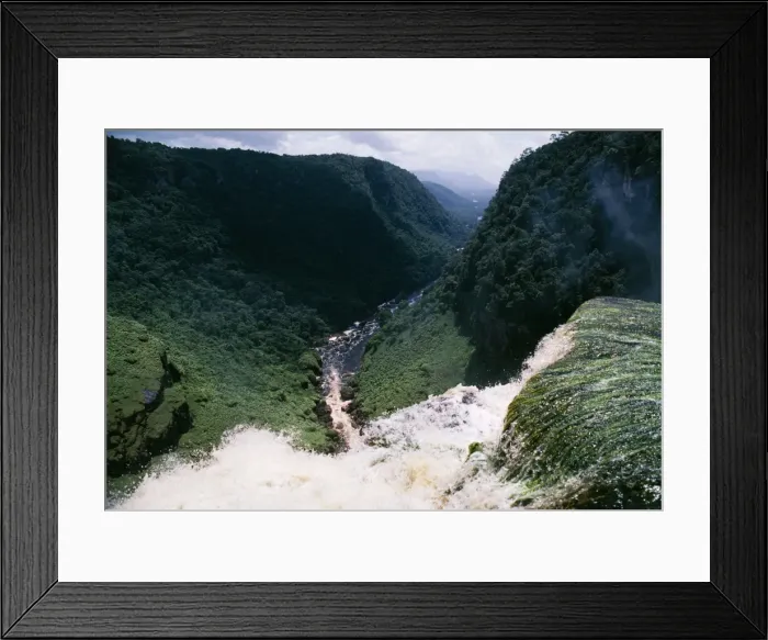 Framed Print : Guyana Kaieteur Gorge, view from top of falls. Also shows primary Rainforest, South America