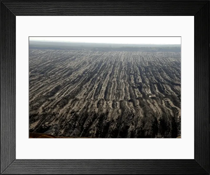 Framed Print : Vattenfall Europe Opencast brown coal (lignite) mine and simultaneous backfilling - near Weisswasser - Saxony NE Germany Framed Print : Vattenfall Europe Opencast brown coal (lignite) mine and simultaneous backfilling - near Weisswasser - Saxony NE Germany