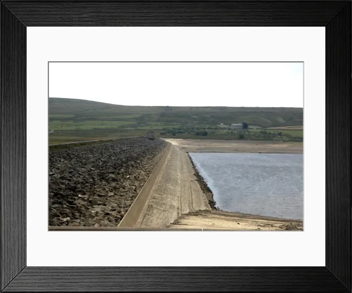 Framed Print : Water storage (Selset, Weardale, Co. Durham) reservoir during dry summer of 2006 UK Framed Print : Water storage (Selset, Weardale, Co. Durham) reservoir during dry summer of 2006 UK
