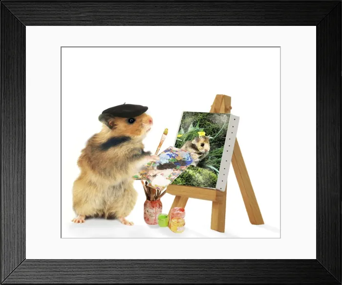 Framed Print : Hamster - painting - captionable Framed Print : Hamster - painting - captionable