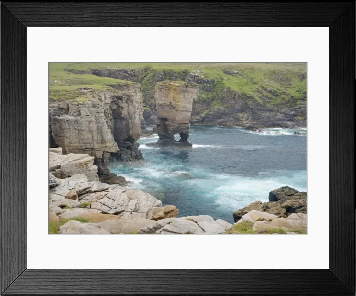 Framed Print : Cliffs at Yesnaby and offshore stach Yesnaby Castle - Orkney Mainland LA005137 Framed Print : Cliffs at Yesnaby and offshore stach Yesnaby Castle - Orkney Mainland LA005137