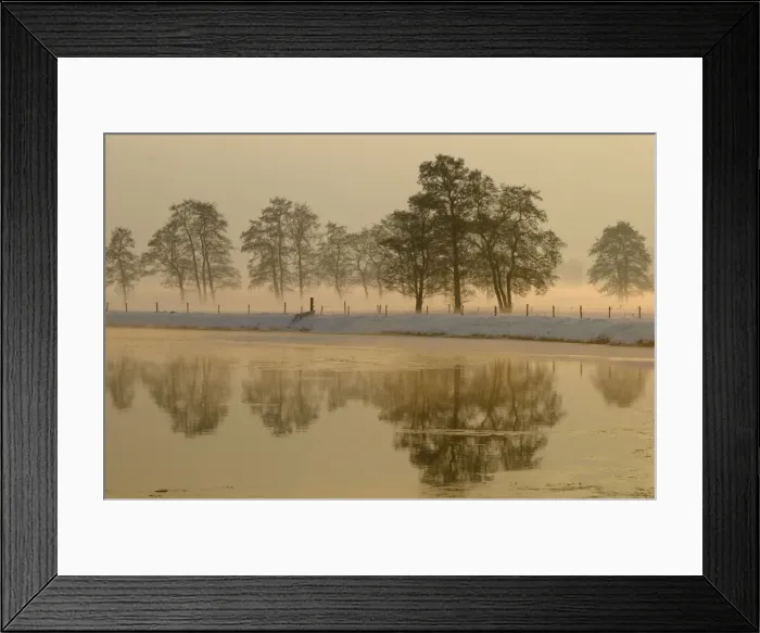 Framed Print : snowy landscape with ditch Framed Print : snowy landscape with ditch