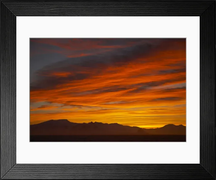 Framed Print : Sunset Antarctic Penninsular LA002446 Framed Print : Sunset Antarctic Penninsular LA002446