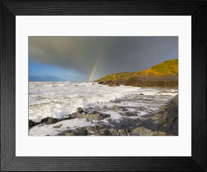 Framed Print : Dollar Cove - Rainbow - Gunwalloe, Cornwall, UK Framed Print : Dollar Cove - Rainbow - Gunwalloe, Cornwall, UK