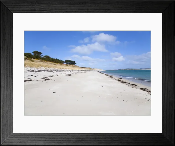 Framed Print : Pentle Bay - with snow on beach - Tresco, Isles of Scilly, UK Framed Print : Pentle Bay - with snow on beach - Tresco, Isles of Scilly, UK