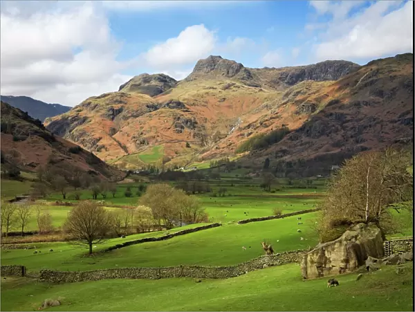 Langdale Pikes in autumn sunshine - Lake District - England