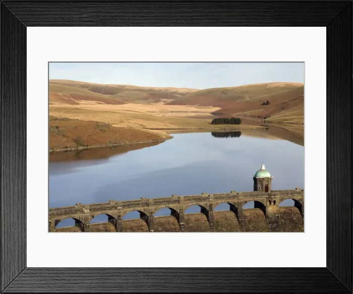 Framed Print : Craig Goch Dam - close up showing tower and arches - February - Mid-Wales Framed Print : Craig Goch Dam - close up showing tower and arches - February - Mid-Wales