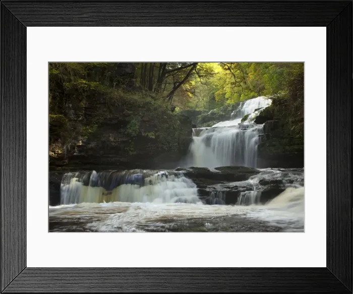 Framed Print : Sgwd Isaf Clun Gwyn waterfall on the river Mellte in the Brecon Beacons - October - Mid-Wales - UK Framed Print : Sgwd Isaf Clun Gwyn waterfall on the river Mellte in the Brecon Beacons - October - Mid-Wales - UK