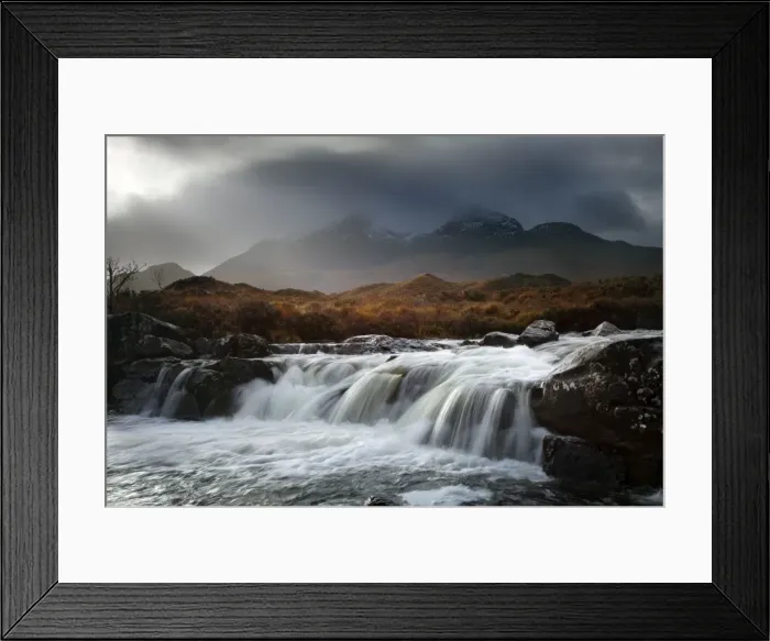 Framed Print : River Sligachan below the Red Cuillin mountains - November - Skye - Scotland Framed Print : River Sligachan below the Red Cuillin mountains - November - Skye - Scotland