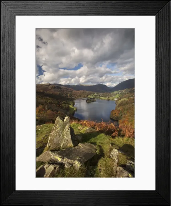 Framed Print : Loughrigg Terrace looking over Grasmere - October - Lake District - England Framed Print : Loughrigg Terrace looking over Grasmere - October - Lake District - England