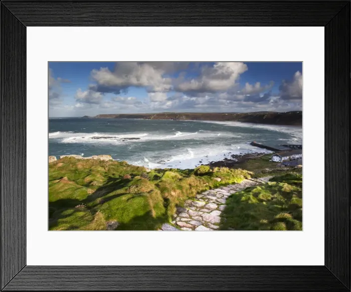 Framed Print : Sennen Bay - looking towards Cape Cornwall - UK Framed Print : Sennen Bay - looking towards Cape Cornwall - UK