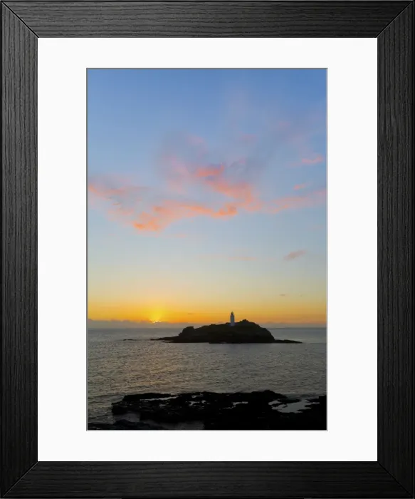 Framed Print : Godrevy - Sunset - Cornwall - UK Framed Print : Godrevy - Sunset - Cornwall - UK