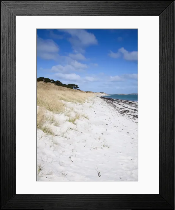 Framed Print : Pentle Bay - with snow on beach - Tresco, Isles of Scilly, UK Framed Print : Pentle Bay - with snow on beach - Tresco, Isles of Scilly, UK