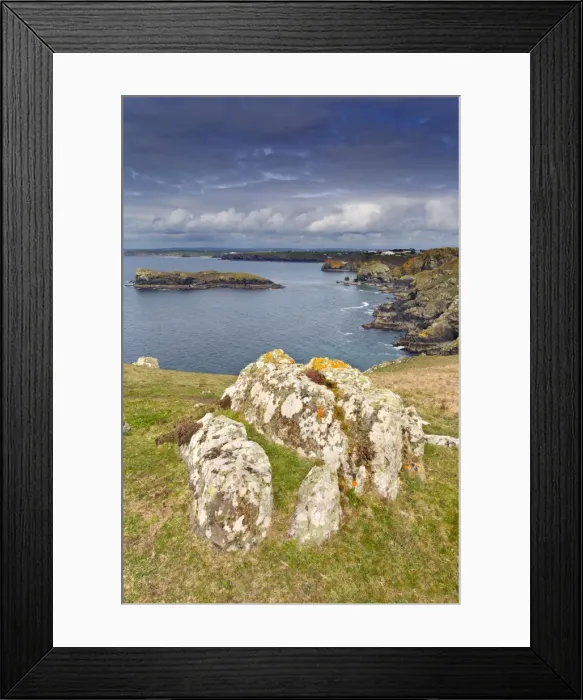 Framed Print : Mullion Cliffs - view towards Porthleven - Cornwall - UK Framed Print : Mullion Cliffs - view towards Porthleven - Cornwall - UK