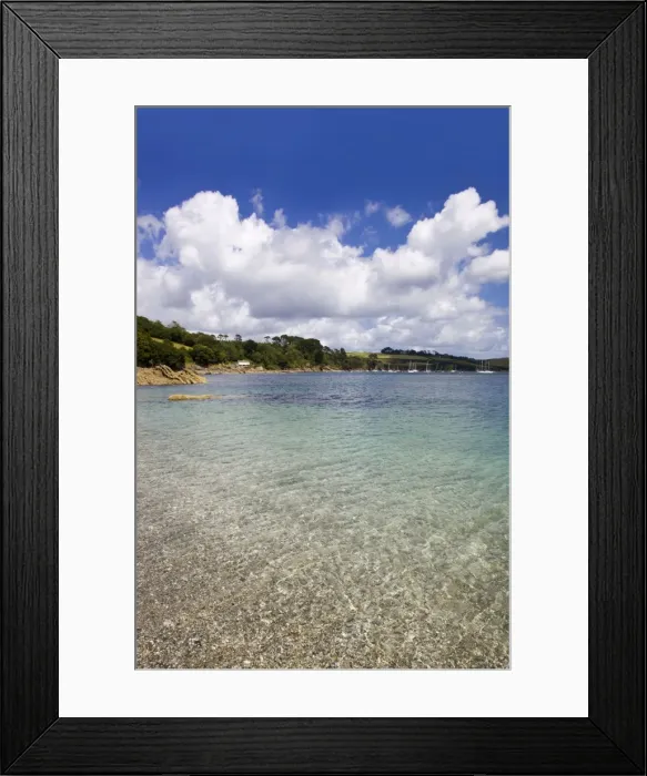Framed Print : Helford Estuary - from Trebah Garden Beach - Cornwall - UK Framed Print : Helford Estuary - from Trebah Garden Beach - Cornwall - UK