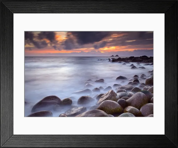 Framed Print : Nanjulian - view towards the Brisons - Sunset - Cornwall - UK Framed Print : Nanjulian - view towards the Brisons - Sunset - Cornwall - UK