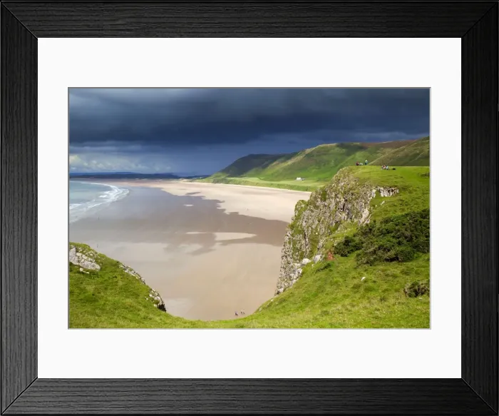 Framed Print : Rhossili - Beach and Down - Gower - Wales - UK Framed Print : Rhossili - Beach and Down - Gower - Wales - UK