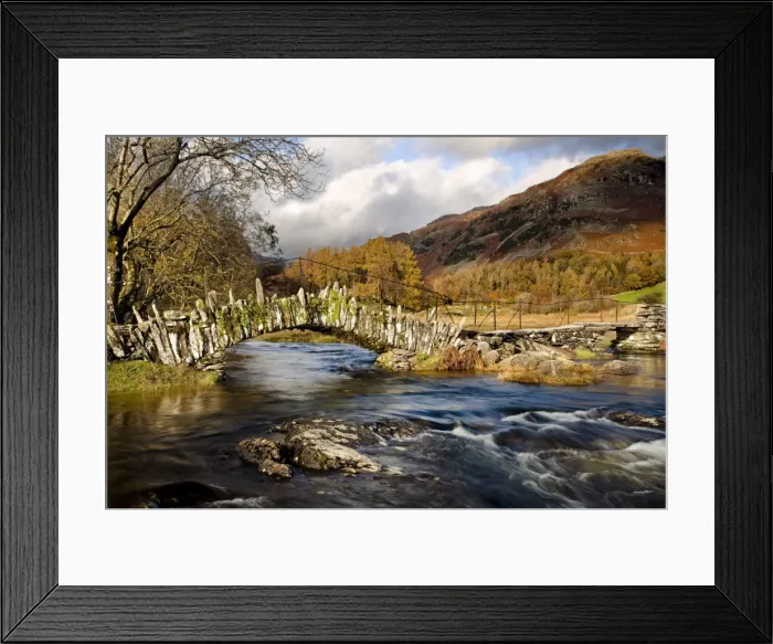 Framed Print : Slaters Bridge in Little Langdale - November - Lake District - England Framed Print : Slaters Bridge in Little Langdale - November - Lake District - England