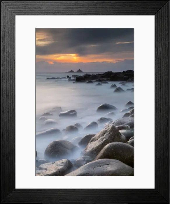 Framed Print : Nanjulian - view towards the Brisons - Sunset - Cornwall - UK Framed Print : Nanjulian - view towards the Brisons - Sunset - Cornwall - UK
