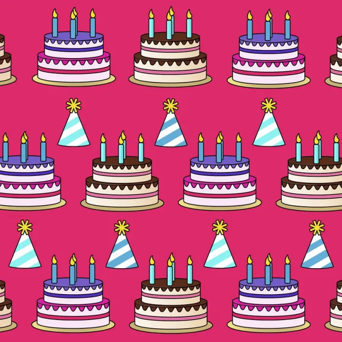 Framed Print : 13131017. Birthday party cake and hat pattern Date Framed Print : 13131017. Birthday party cake and hat pattern Date