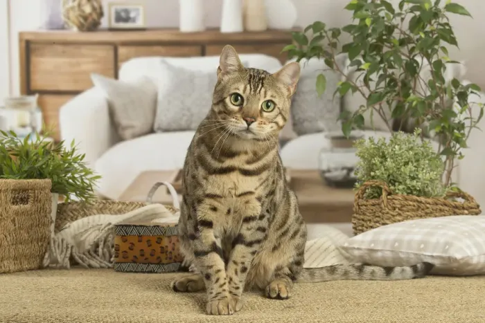 Framed Print : 13131887. Bengal cat indoors Date Framed Print : 13131887. Bengal cat indoors Date
