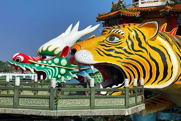 13132500. Dragon and Tiger Pagodas temple at the Lotus Ponds, Kaohsiung, Taiwan Date