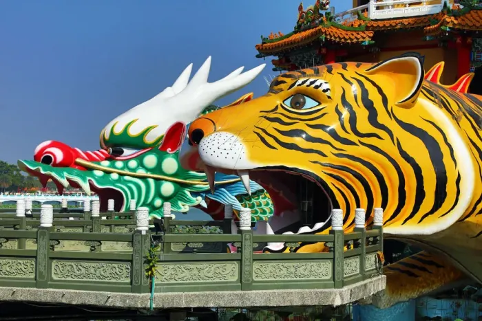 Framed Print : 13132500. Dragon and Tiger Pagodas temple at the Lotus Ponds, Kaohsiung, Taiwan Date Framed Print : 13132500. Dragon and Tiger Pagodas temple at the Lotus Ponds, Kaohsiung, Taiwan Date
