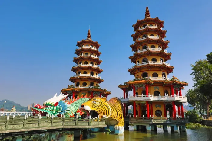 Framed Print : 13132501. Dragon and Tiger Pagodas temple at the Lotus Ponds, Kaohsiung, Taiwan Date Framed Print : 13132501. Dragon and Tiger Pagodas temple at the Lotus Ponds, Kaohsiung, Taiwan Date