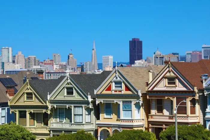 Framed Print : 13132536. Painted Ladies Victorian houses near Alamo Square Framed Print : 13132536. Painted Ladies Victorian houses near Alamo Square