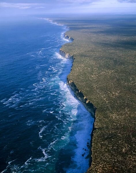 Aerial - Baxter Cliffs at edge of Nullarbor Plain Nuytsland Nature Reserve, Great Australian Bight, Western Australia JPF44522