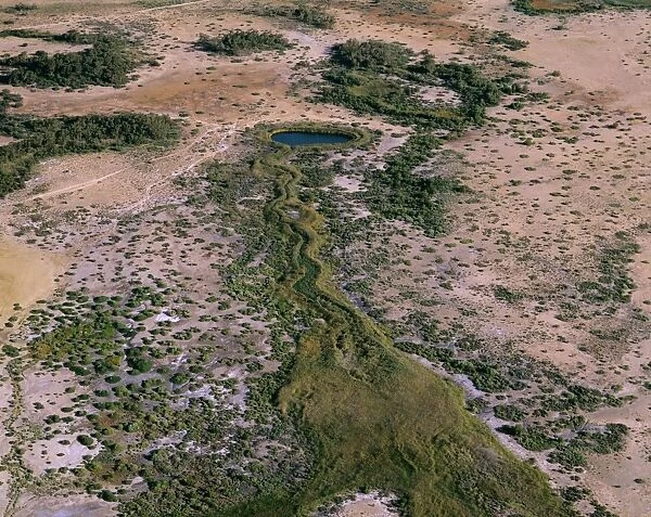 Aerial - Dalhousie Springs mound springs, Witjira National Park, Simpson Desert, northeastern South Australia JPF53066