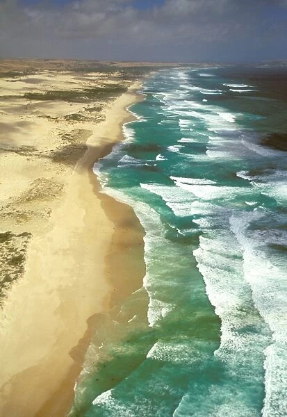 Aerial - Discovery Bay Coastal Park Victoria, Australia JLR06505