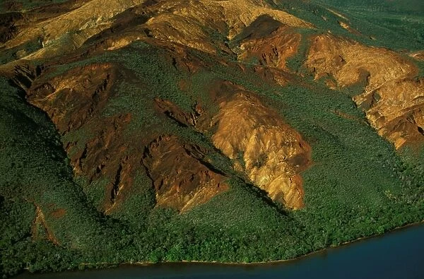 Aerial - Eroded slopes - Oueen Island New Caledonia JPF46246