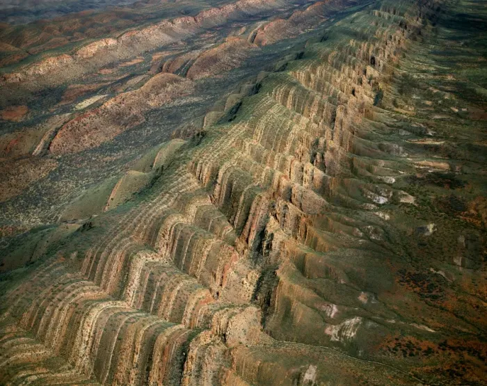 Framed Print : Aerial - Folded mountains near Glen Helen & Finke Gorge West MacDonnell National Park, Northern Territory, Australia JPF44737 Framed Print : Aerial - Folded mountains near Glen Helen & Finke Gorge West MacDonnell National Park, Northern Territory, Australia JPF44737