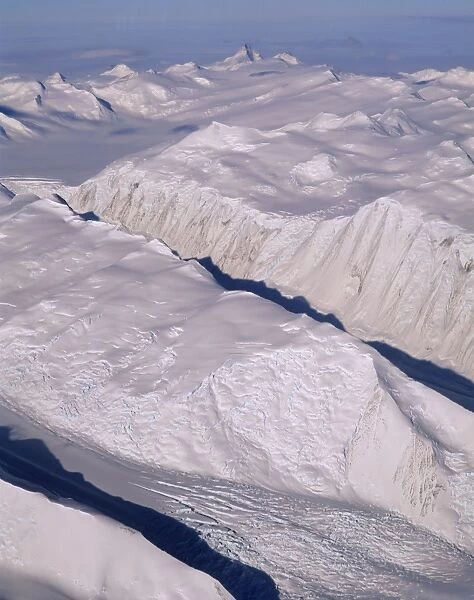 Aerial - Glacier - Admiralty Mountain - Transantarctic Mountains, Antarctica JPF48796
