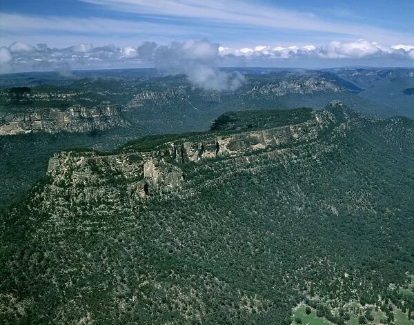 Aerial - Glen Davis area with view south to Blue Mountains National Park - New South Wales, Australia JPF52859