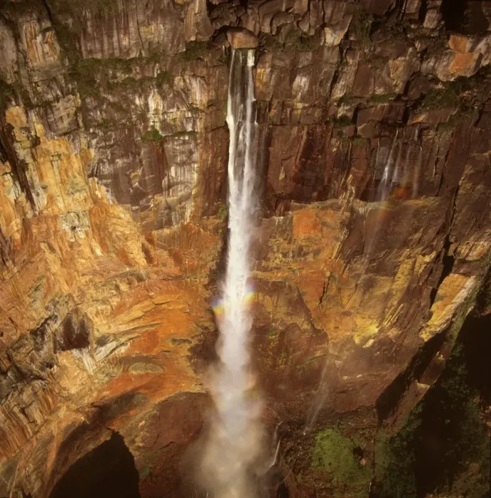 Framed Print : Aerial image of Angel Falls and Mount Auyantepui (Auyantepuy, Devil's Mountain), Tepuis, Venezuela, South Amrica Framed Print : Aerial image of Angel Falls and Mount Auyantepui (Auyantepuy, Devil's Mountain), Tepuis, Venezuela, South Amrica