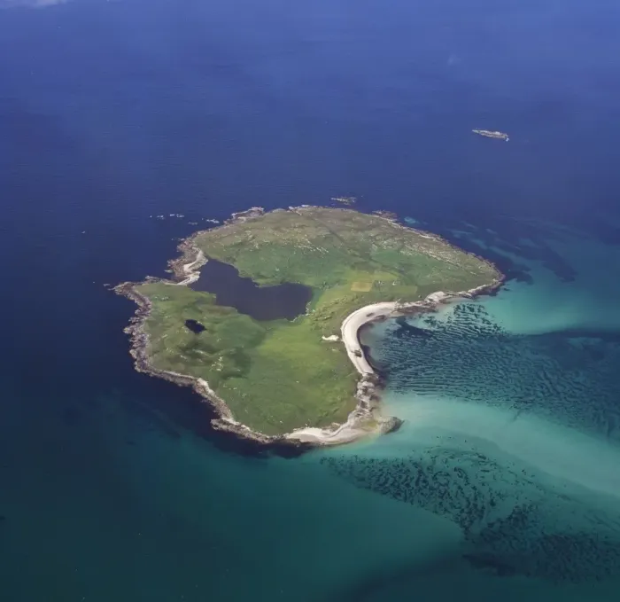 Framed Print : Aerial image of Scotland, UK: Boreray, an island in the Outer Hebrides, lies 2km north of North Uist, West Coast Scotland. The island is dominated by Loch Mor ('big loch') Framed Print : Aerial image of Scotland, UK: Boreray, an island in the Outer Hebrides, lies 2km north of North Uist, West Coast Scotland. The island is dominated by Loch Mor ('big loch')