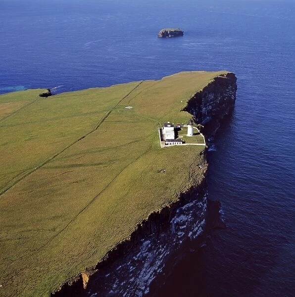 Aerial image of Scotland, UK: Lighthouse at Copinsay, Orkney Mainland