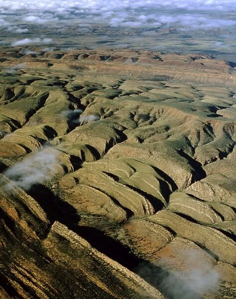 Aerial - James Ranges (Ltalaltuma Aboriginal Land) - Showing geological folds, Northern Territory, Australia JPF47799
