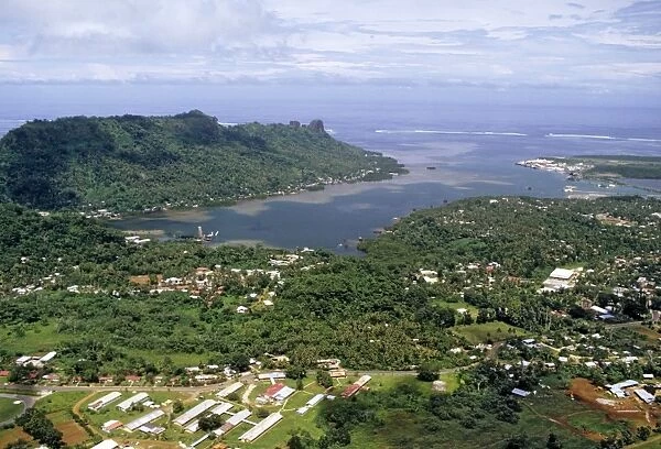 Aerial - Kolonia, the capital Pohnpei Island, Micronesia JLR04131