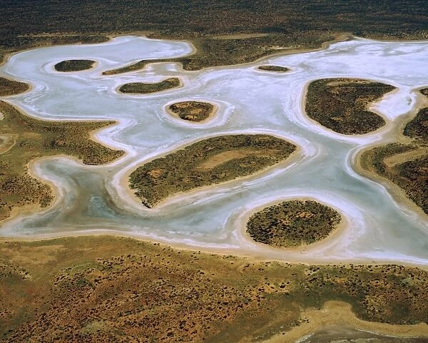 Aerial - Lake Amadeus salt lake, Kajiti Aboriginal Land, Northern Territory, Australia JPF47718