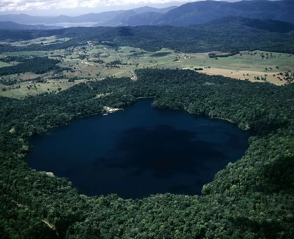 Aerial - Lake Barrine Crater Lakes National Park, Queensland, Australia JPF47122