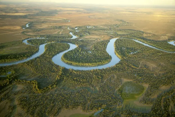Framed Print : Aerial - Murray River and its meanders between Wentworth, New South Wales and Renmark, South Australia JLR06671 Framed Print : Aerial - Murray River and its meanders between Wentworth, New South Wales and Renmark, South Australia JLR06671
